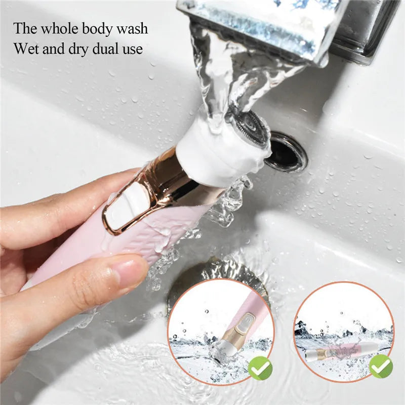 The New Professional Rechargeable Ladies Waterproof IPX5 Portable Electric 5-in-1 Body and Facial Hair Remover Peaceful Pleasures Health and Wellness