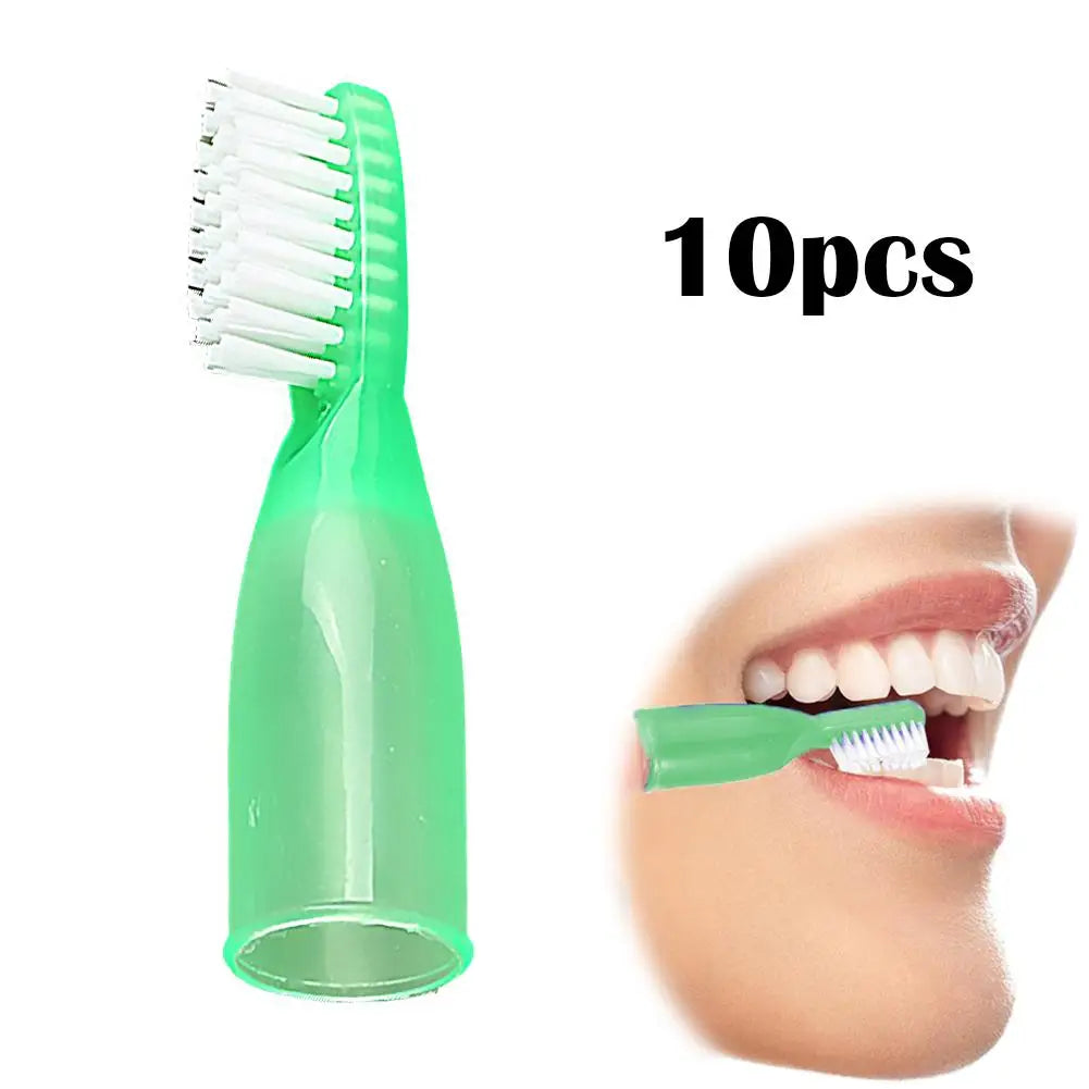 10 Pcs Household Teeth Brush Mini Too Brushes Prison Finger Toothbrushes Small Plastic Dedicated Cleaning Brush Portable Travel Peaceful Pleasures Health and Wellness green10pcs