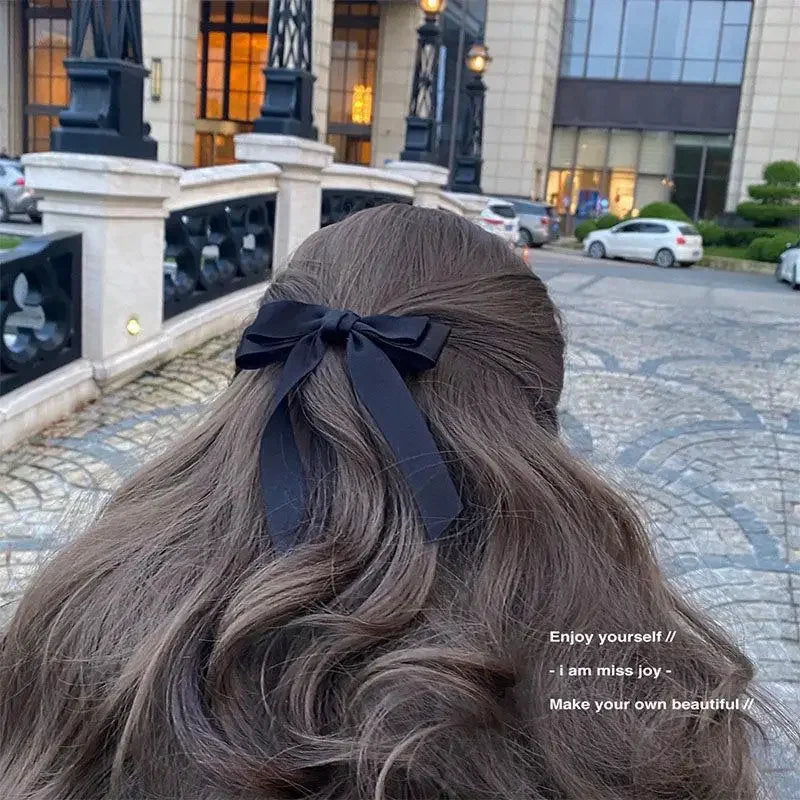Fashion Cute Fabric Hair Bow Hairpin Women Ribbon Clips Headwear