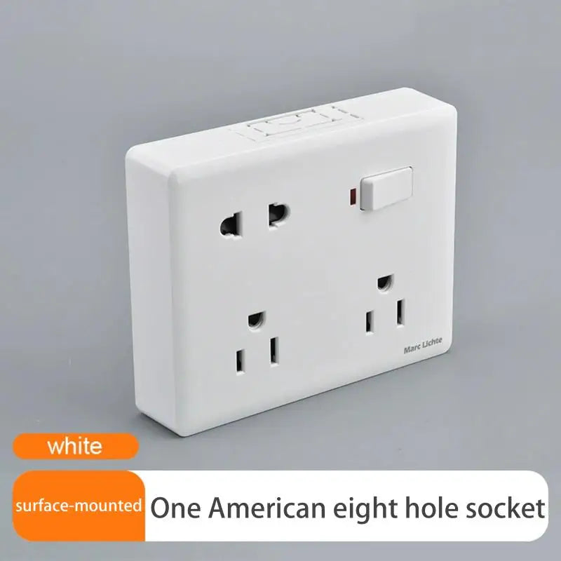 New Multifunctional Eight-Hole 5pin Power Plug Universal Wall 86 Type Two Or Three Plugs Peaceful Pleasures Health and Wellness