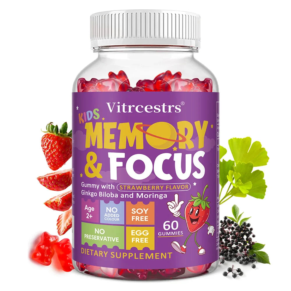 Focus Gummies for Kids & Teens | Ginkgo Biloba, Non-GMO
