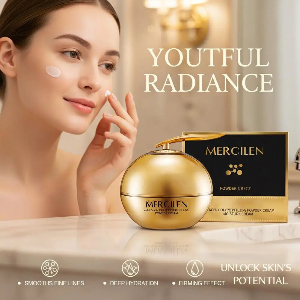 Collagen Polypeptide Filling Powder Cream Firming Hydrating Nourishing Skin Lightweight Reduce Fine Lines Brightening Peaceful Pleasures Health and Wellness