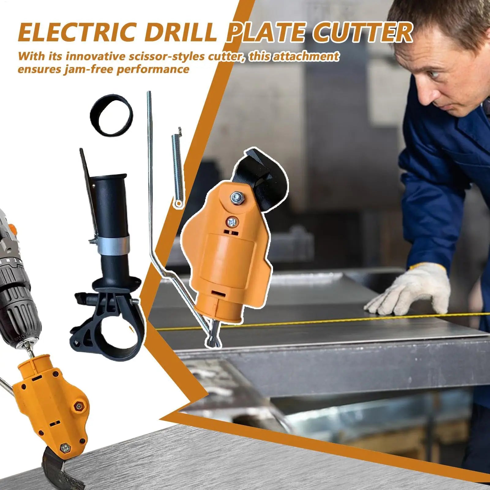 Metal Shears Drill Attachment Drill Metal Cutter Attachment Workshop Repair Accessory Electric Cutting Tool Part for Iron Peaceful Pleasures Health and Wellness
