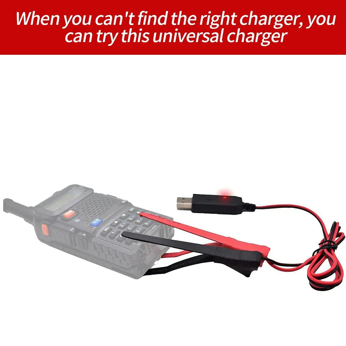Universal USB Charger Cable for BaoFeng UV-5R UV-82 BF-888S Radio