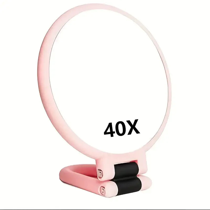 40X Magnifying Dual-Sided Makeup Mirror with Stand & Travel Case