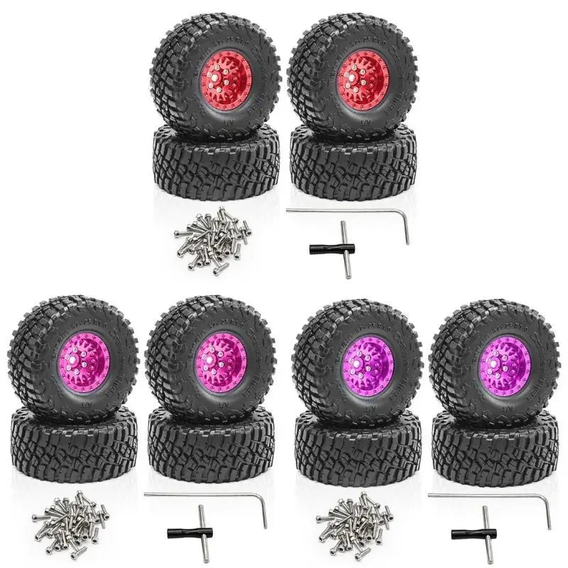 RC Rubber Wheel Tires 4pcs | 1/18 TRX4M & 1/24 SCX24 AX24