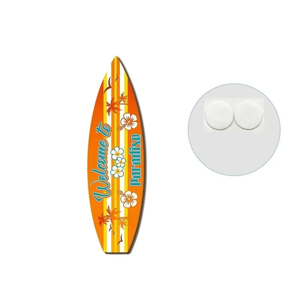 Handcrafted Wooden Surfboard Wall Hanging | Coastal Beach Decor