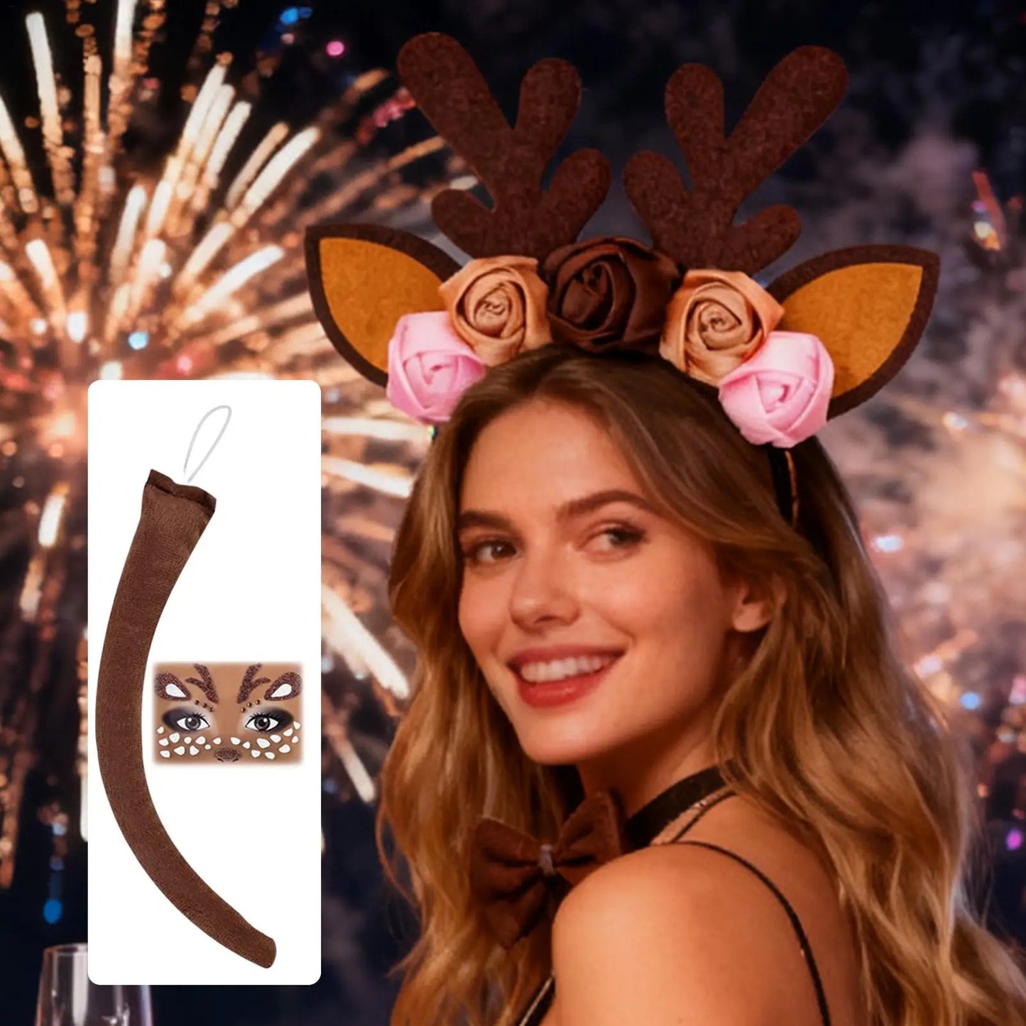 Deer Antler Headband & Tail Set | Christmas Cosplay Costume