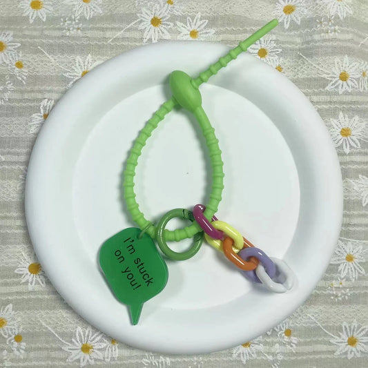 Fashionable Ribbon Keychain Small Monster Doll Anti Lost Hanging Accessories for Birthday Anniversary Gifts Peaceful Pleasures Health and Wellness