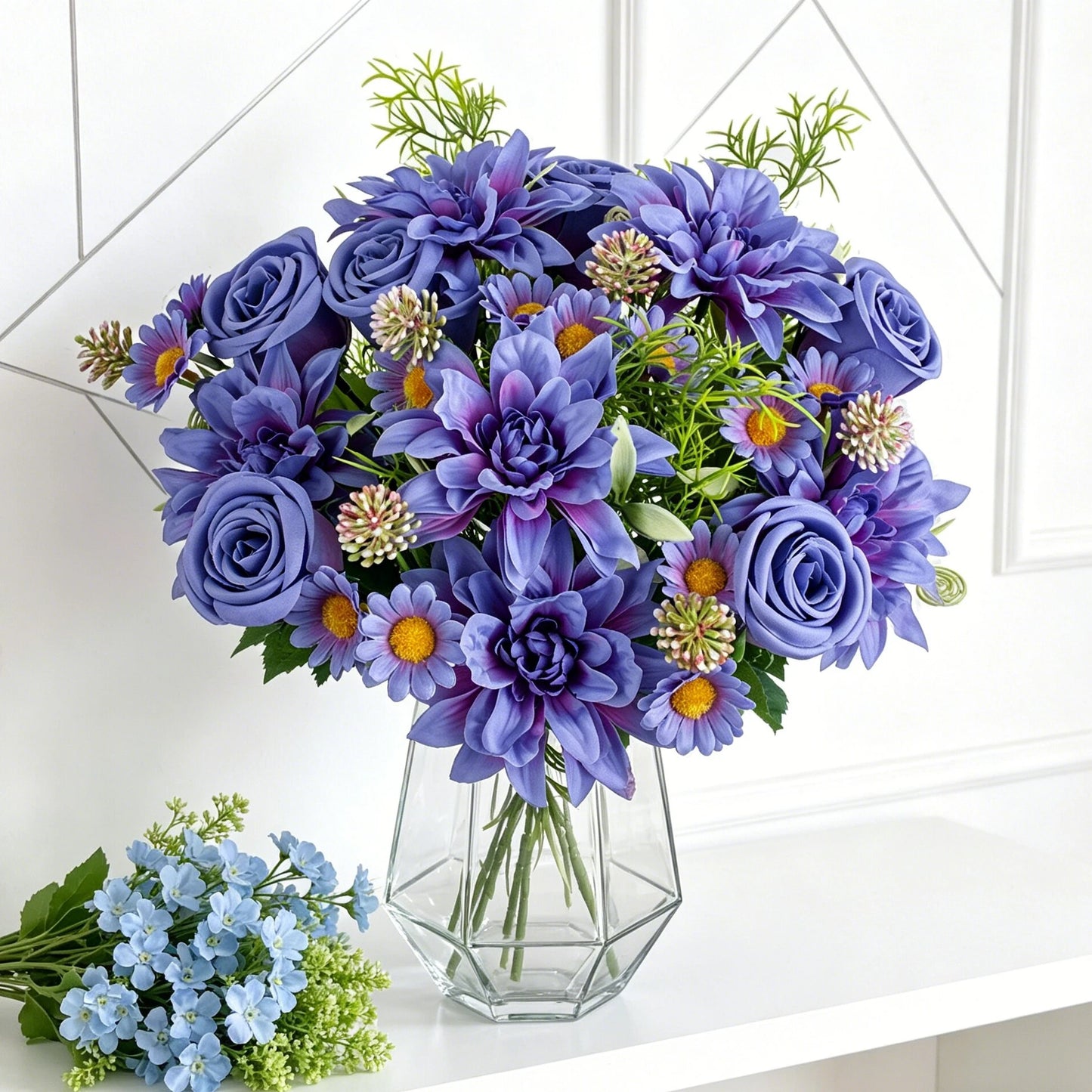 Artificial Silk Dahlia Rose Bouquet | Wedding & Home Decor