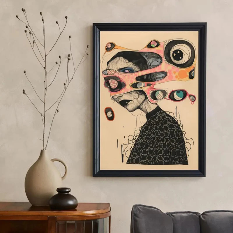 Grid Addiction No.14 Canvas Wall Decorate Surreal Art Beautiful Art Unique Painting Poster Gift Print Pretty Art Cool Wall Print Peaceful Pleasures Health and Wellness