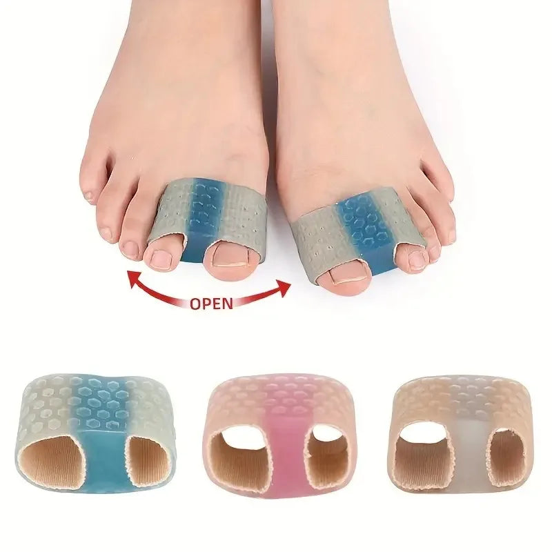 1PC Double Toe Separator, Hallux Valgus Overlapping Toe Separator, Male And Female Fiber Double Hole Toe Orthosis Cuttable Peaceful Pleasures Health and Wellness