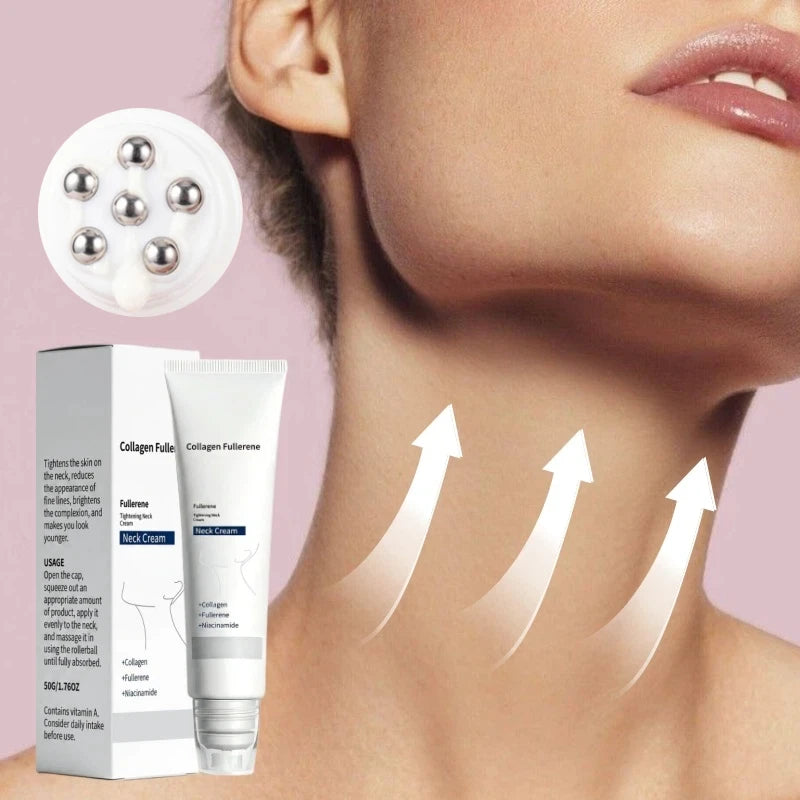 Collagen Neck Cream 50g With Roller Applicator Nourishing Skin Daily Neck Care Deeply Hydrating Moisturizer For Smoothing Skin Peaceful Pleasures Health and Wellness