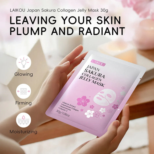 LAIKOU Sakura Collagen Jelly Facial Mask 30g – Hydrating Gel Collagen Jelly Mask Oasis Select