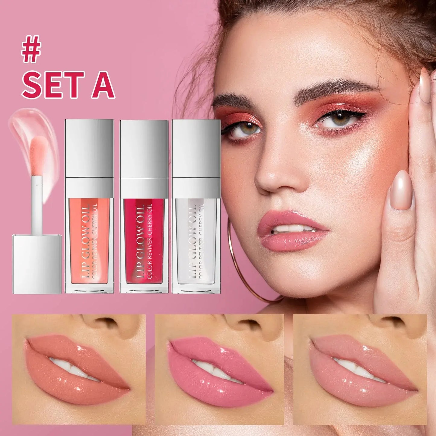 Hello Kiss Crystal Jelly Lip Oil Set – Tinted Plumping Gloss