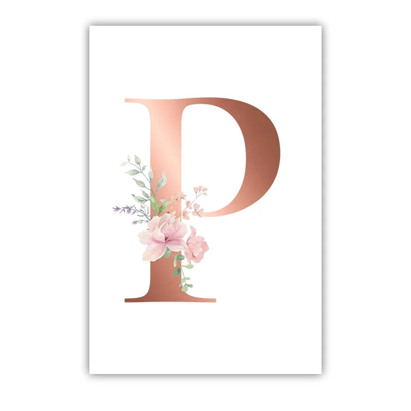 Custom Name Nursery Wall Art | Pink Wildflowers Canvas Print