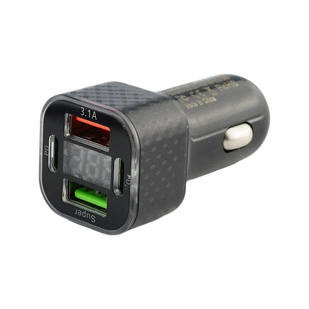 JMG-PD+QC3.0 380W USB C Car Phone Charger Dual PD USB Charger With Voltage Display Super Fast Charge Adapter Peaceful Pleasures Health and Wellness