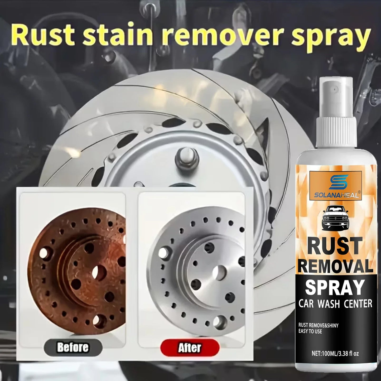 Metal Rust Remover Spray – Chrome, Iron, Steel & Alloy