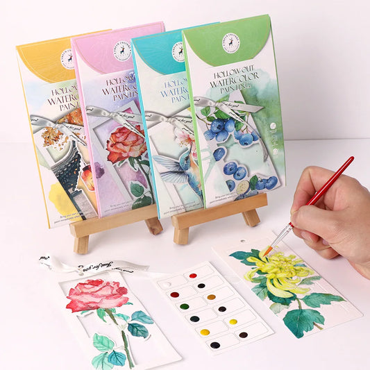 10 Sheets Watercolor Bookmark Painting DIY Paper Handmade Portable Peaceful Pleasures Health and Wellness
