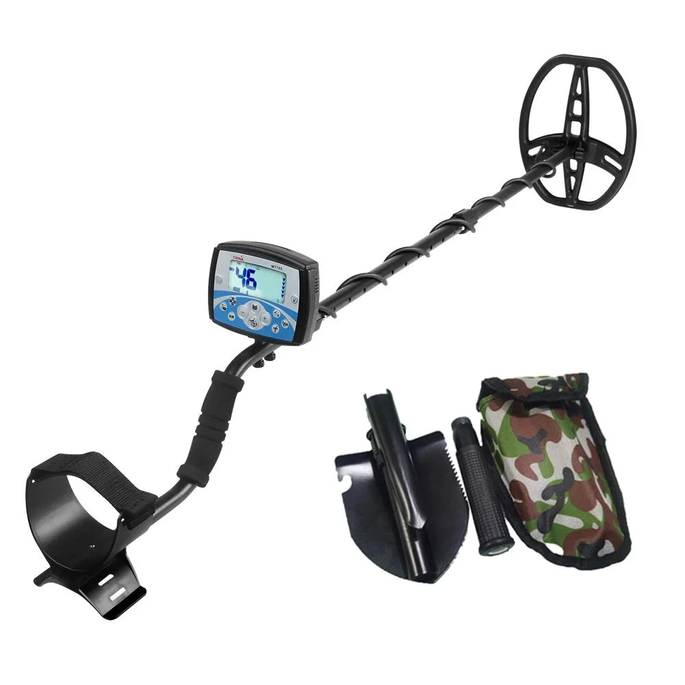 MT705 Professional Underground Metal Detector High Sensitivity Waterproof Search Coil Metal Detecting Tool Treasure Pinpointer Peaceful Pleasures Health and Wellness With sand shovel