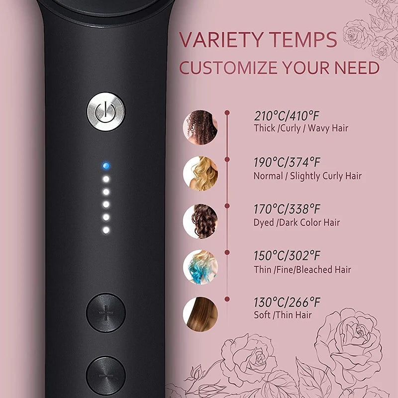 Salon-Worthy Electric Hot Comb Hair Styling Tool Negative Ion Anti-Scald 2-In-1 Straightens Curls Portable For Hair Straightener Peaceful Pleasures Health and Wellness