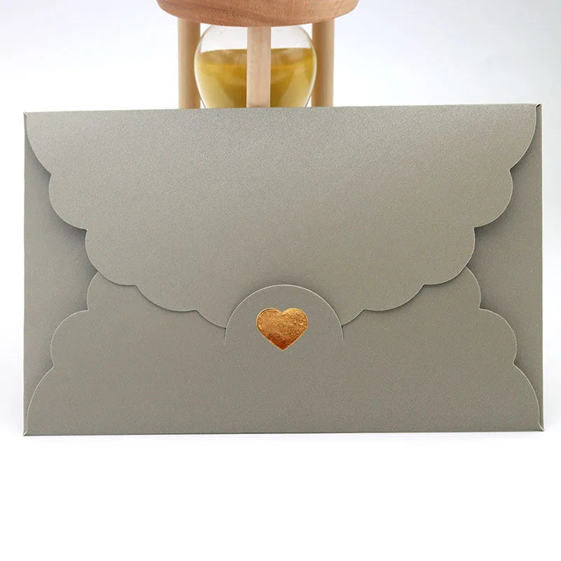 (20 Pieces/Lot) 11*17.5cm Paper Envelope Pearl Kraft Paper Gilding Love Envelope Bank Card VIP Membership Card Package Envelope Peaceful Pleasures Health and Wellness Gray