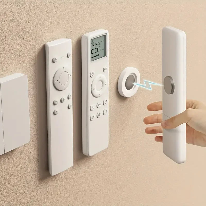 2-Pack No Drill Magnetic Remote Holder Wall Mount – White