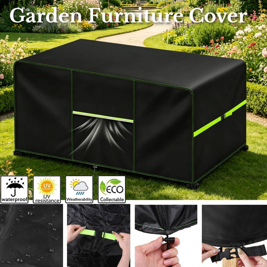Garden Furniture Covers With Air Vent Waterproof Patio Rattan Sofa Table Chair Set Cover Outdoor Ddustproof Furniture Protector Peaceful Pleasures Health and Wellness