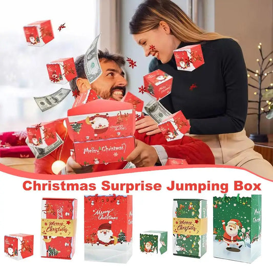 Christmas Popular Surprise Jumping Gift Box - Folding Bouncing Red Envelope Style Creative Present Box For Christmas Birthday Peaceful Pleasures Health and Wellness