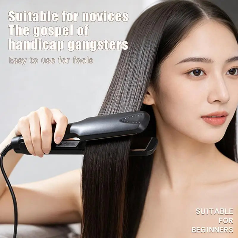 Hair Straightening Irons Dual Use Fast Warm-up Thermal Professional Ceramic Heating Plate For Straightening Curling Air Bangs Peaceful Pleasures Health and Wellness