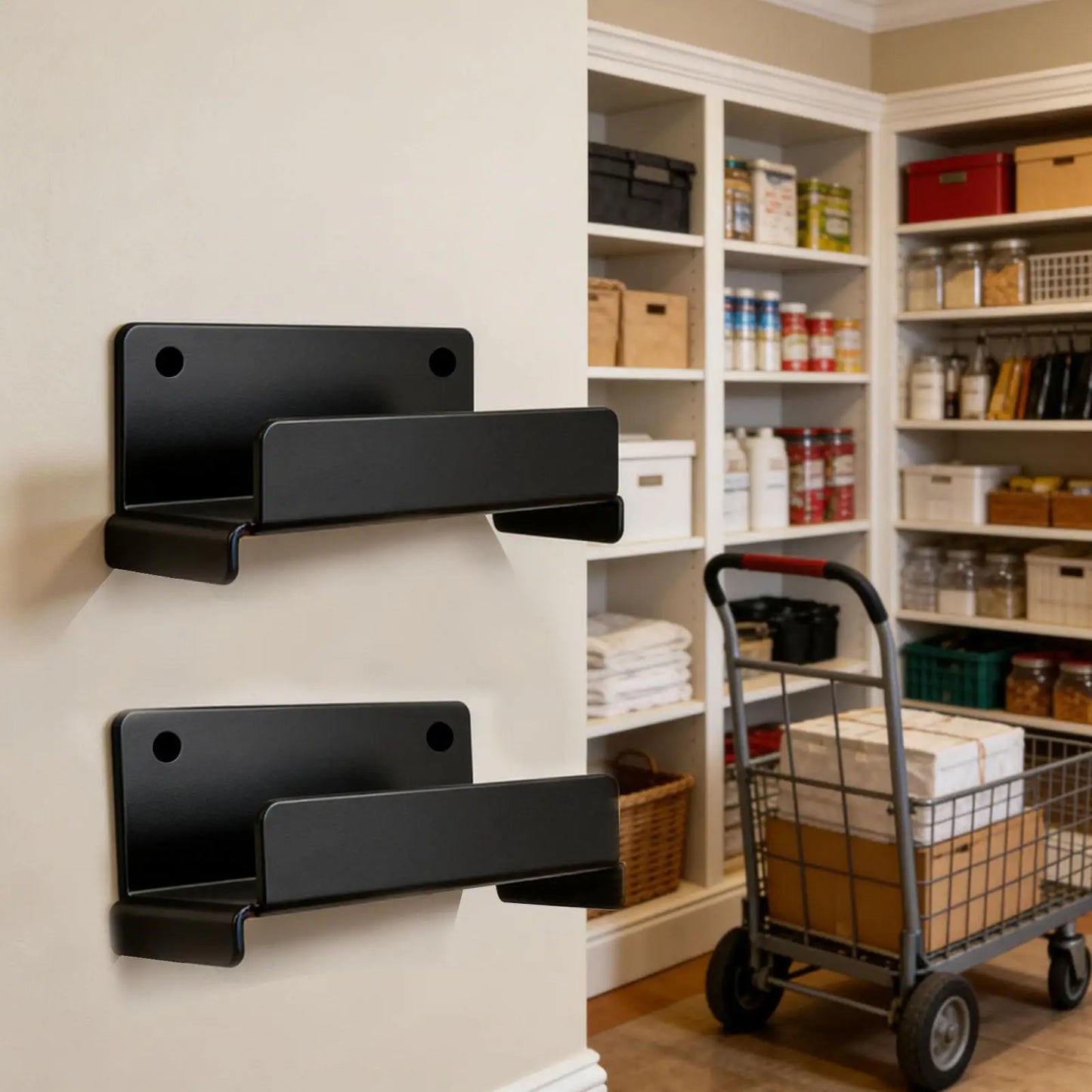 Wall Mount Ladder Space Saving Steel Organizer Kit Ladder Storage Hooks Garage Organization for Concrete Wood Chair Furniture Peaceful Pleasures Health and Wellness