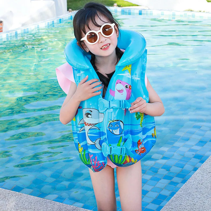 Kids Inflatable Swim Vest Toddler Life Jacket Buoyancy Aid PVC