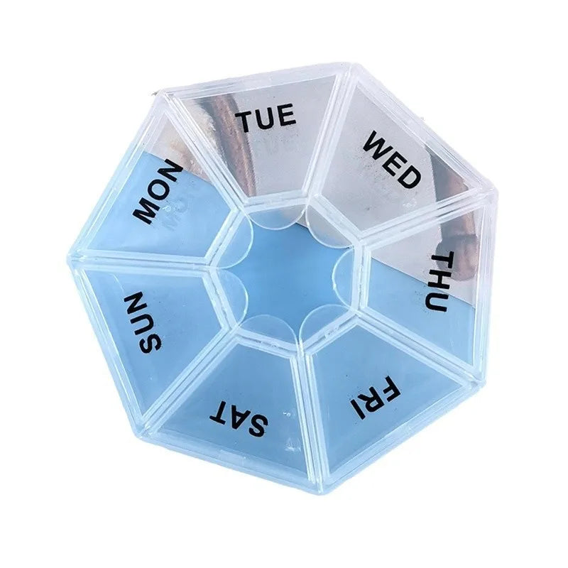Portable Pill Box 7 Day 7 Compartments Food Grade PP Plastic Medicine Organizer Travel Pill Case Peaceful Pleasures Health and Wellness