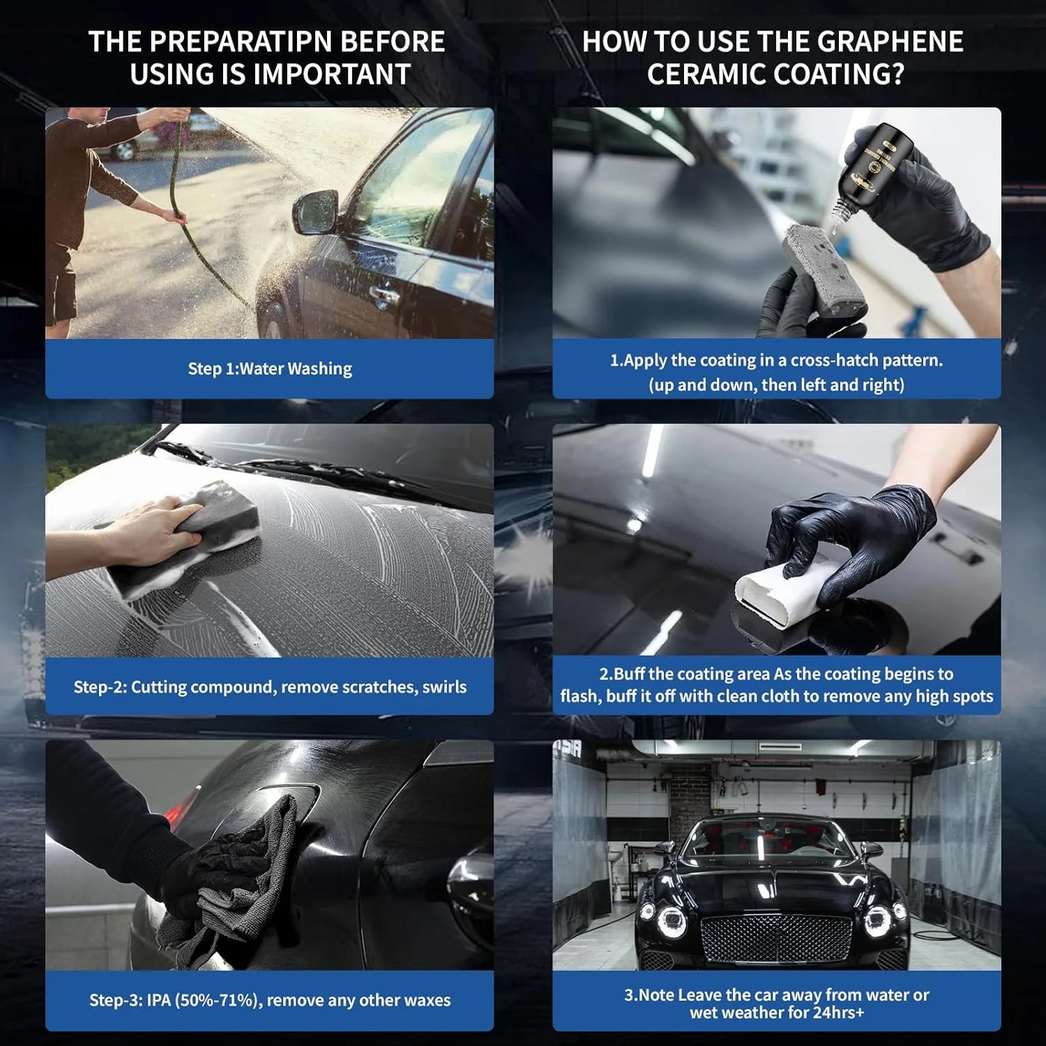 Graphene Ceramic Coating Advanced 20H Ceramic Coating for Cars High Gloss Nano Graphene Coat Kit Hydrophbic Mirror Paint Peaceful Pleasures Health and Wellness