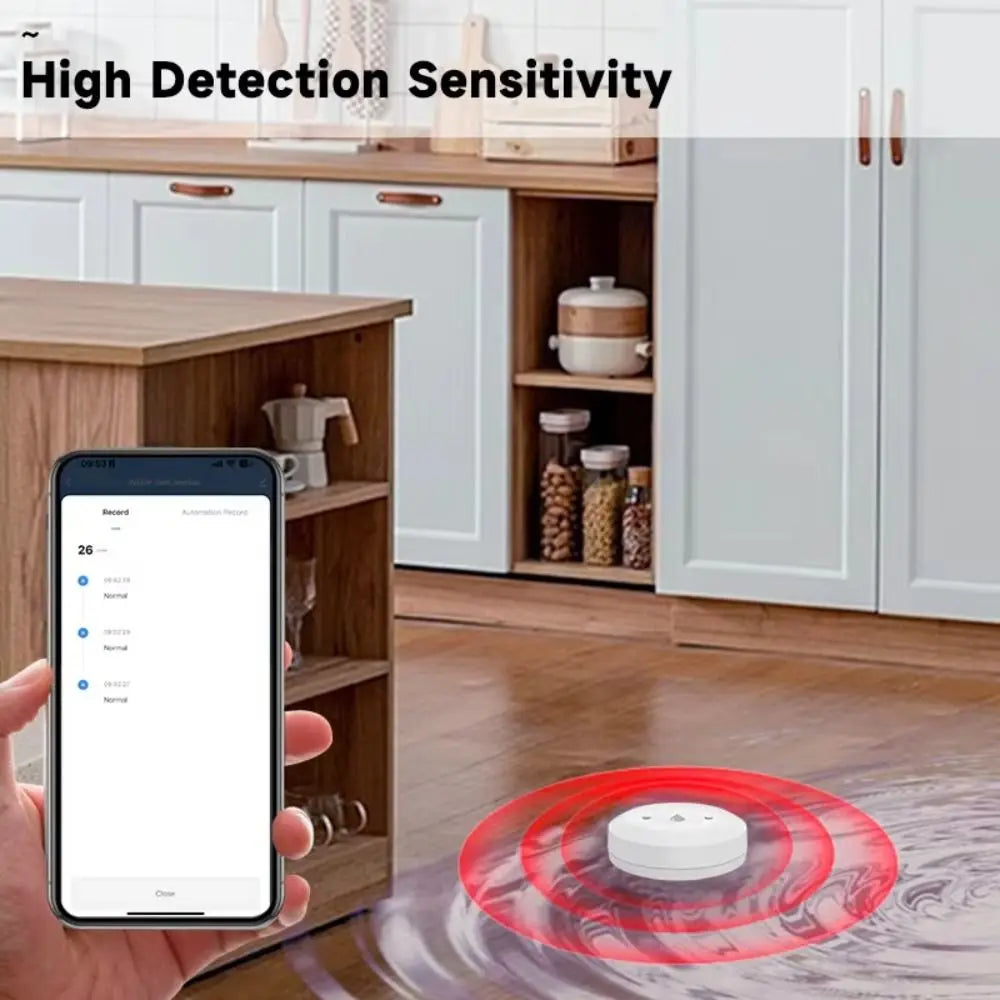 Alarm Function ZigBee Water Sensor APP Remote Monitoring ZigBee 3.0 Flood Water Detector Smart Life Control Peaceful Pleasures Health and Wellness
