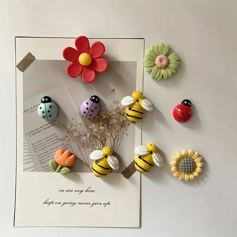 10pcs Plant Cartoon Fridge Magnets – Strong Hold Home Decor