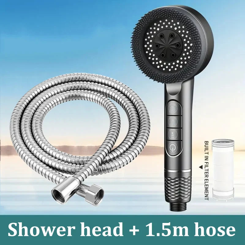 4-Speed Handheld Shower Head & Bracket Set | Rainfall Boost