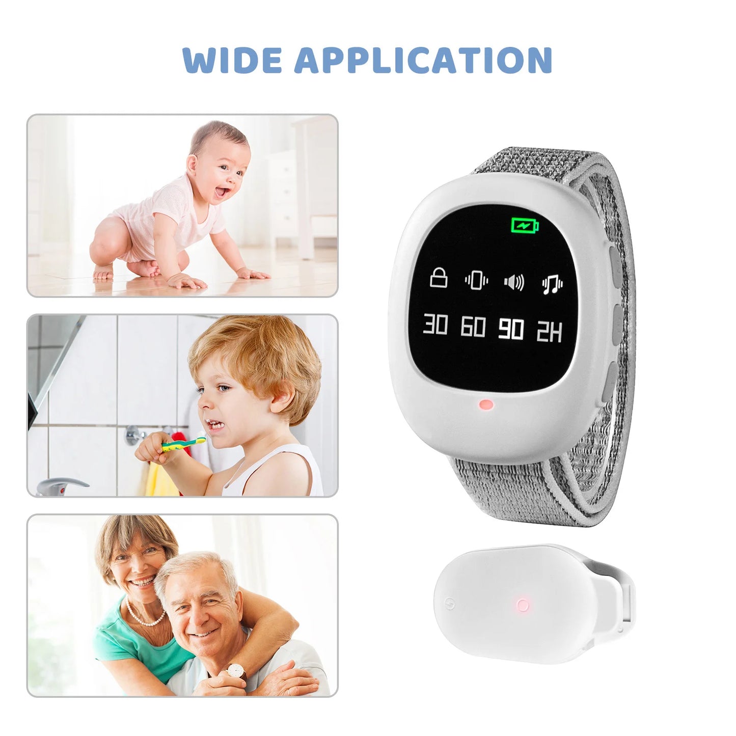 Wireless Bedwetting Alarm 40M | Kids & Elder Care Wristband