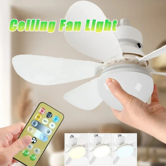 E27 Socket Ceiling Fan with LED Light & Remote | RTONTR LED Socket Ceiling Fan Peaceful Pleasures Health and Wellness