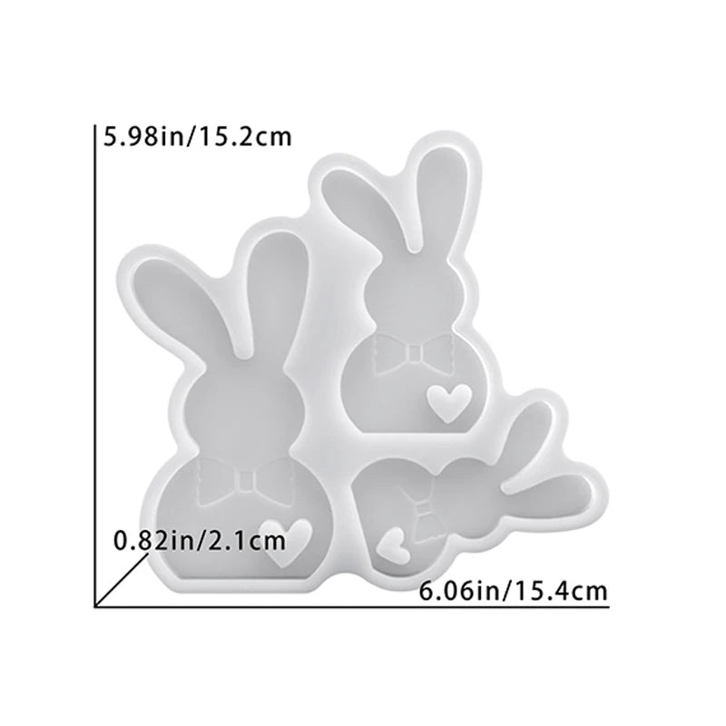 3D Easter Bunny Silicone Mold – DIY Rabbit Casting Mould