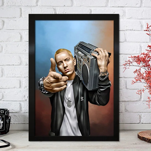 Super Rapper Eminems Posters and Prints Great Rap Singer Canvas Painting Music Star Wall Art Picture for Bedroom Home Decor Peaceful Pleasures Health and Wellness