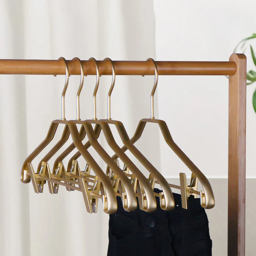 5PCS Aluminum Alloy Clothes Rack Hanging Clothes Rack Home Drying Rack Jacket Coat Hanger Thick Clothes Storage Racks Peaceful Pleasures Health and Wellness