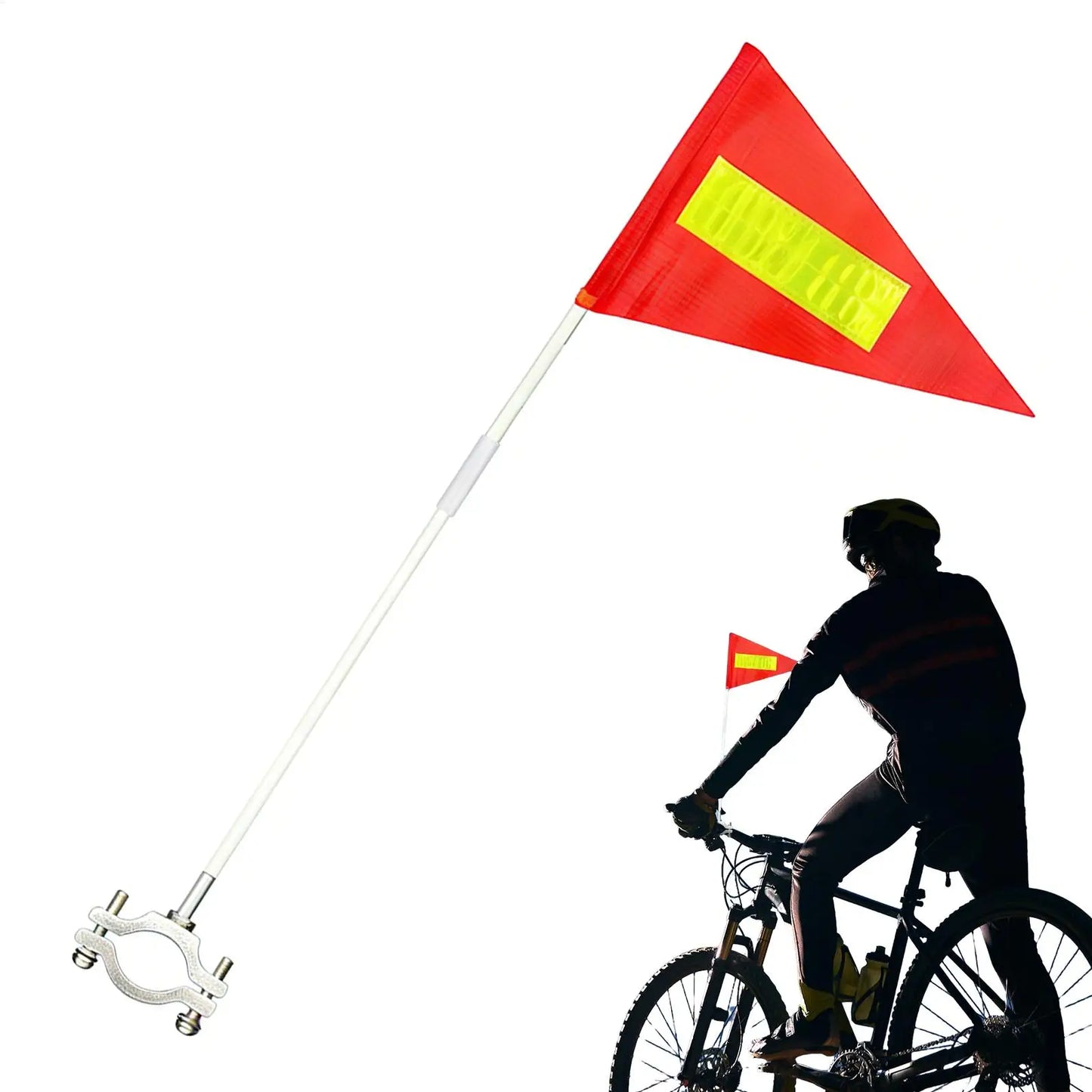 Reflective ATV Safety Whip Flag with Pole – Waterproof Adjustable