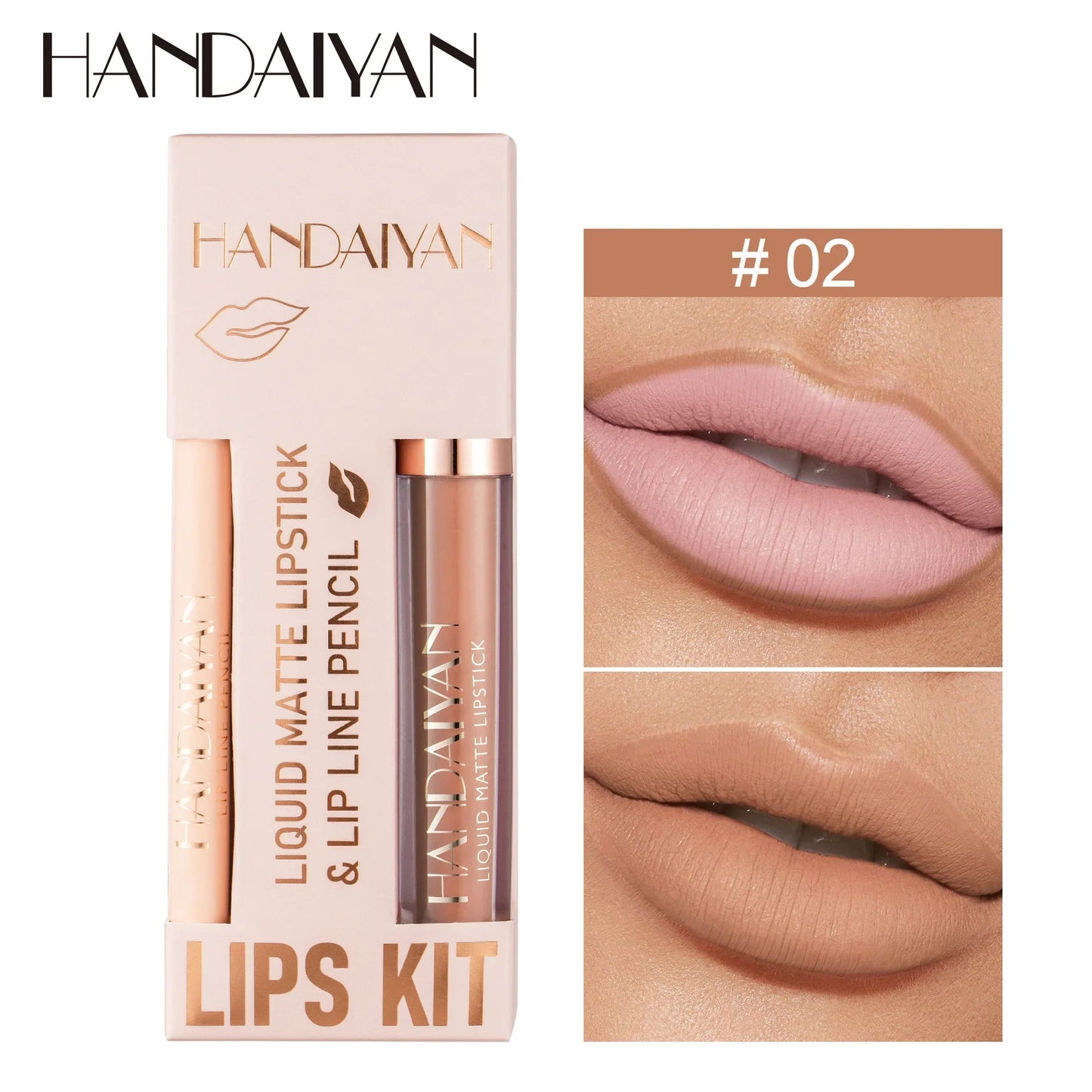 Handaiyan 2-in-1 Matte Lipstick & Lip Liner Set | 12 Shades