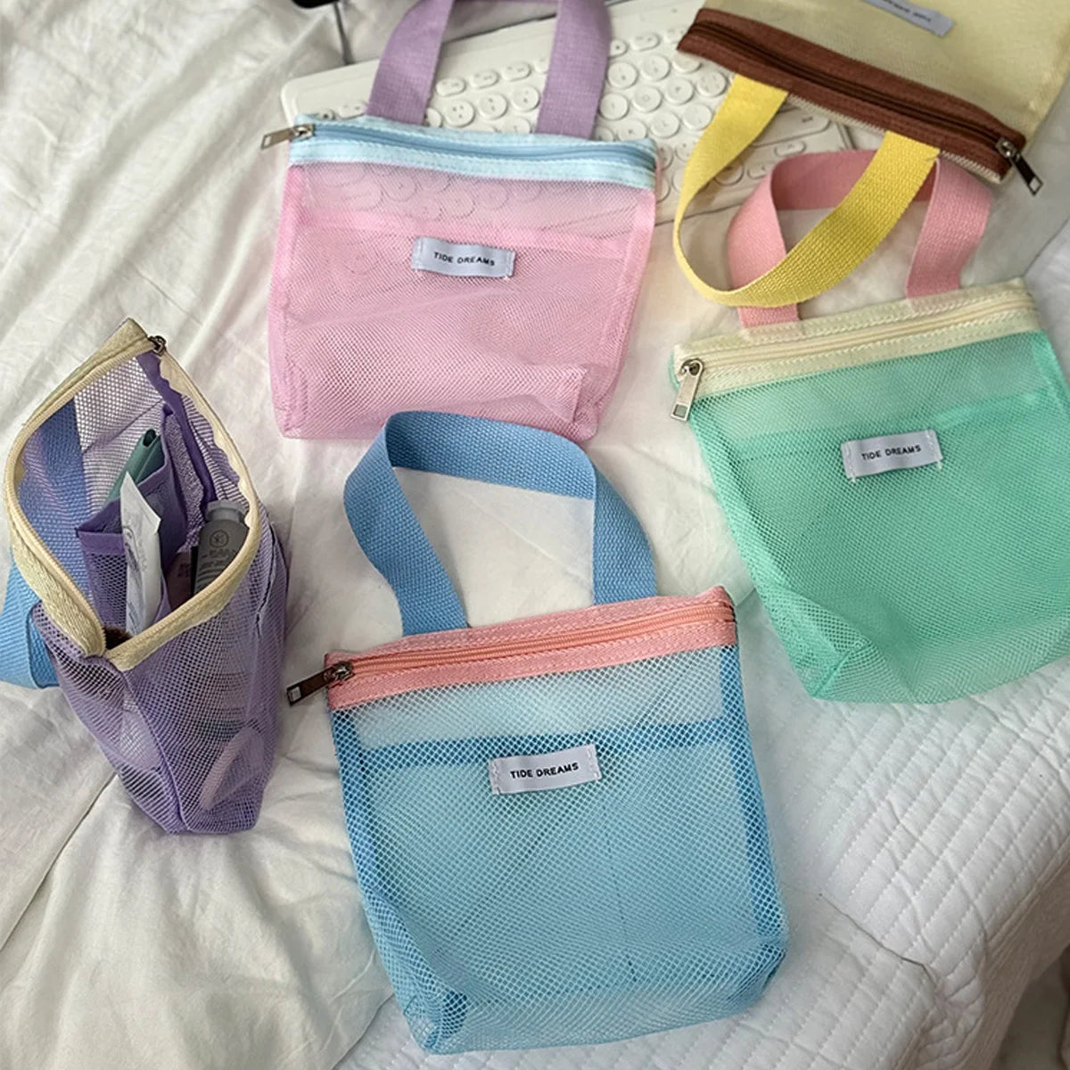 1Pcs Mesh Makeup Toiletry Storage Bags Handbags Portable Travel Washing Body Shower Tools Organizer Cosmetic Organizer Pouch Peaceful Pleasures Health and Wellness