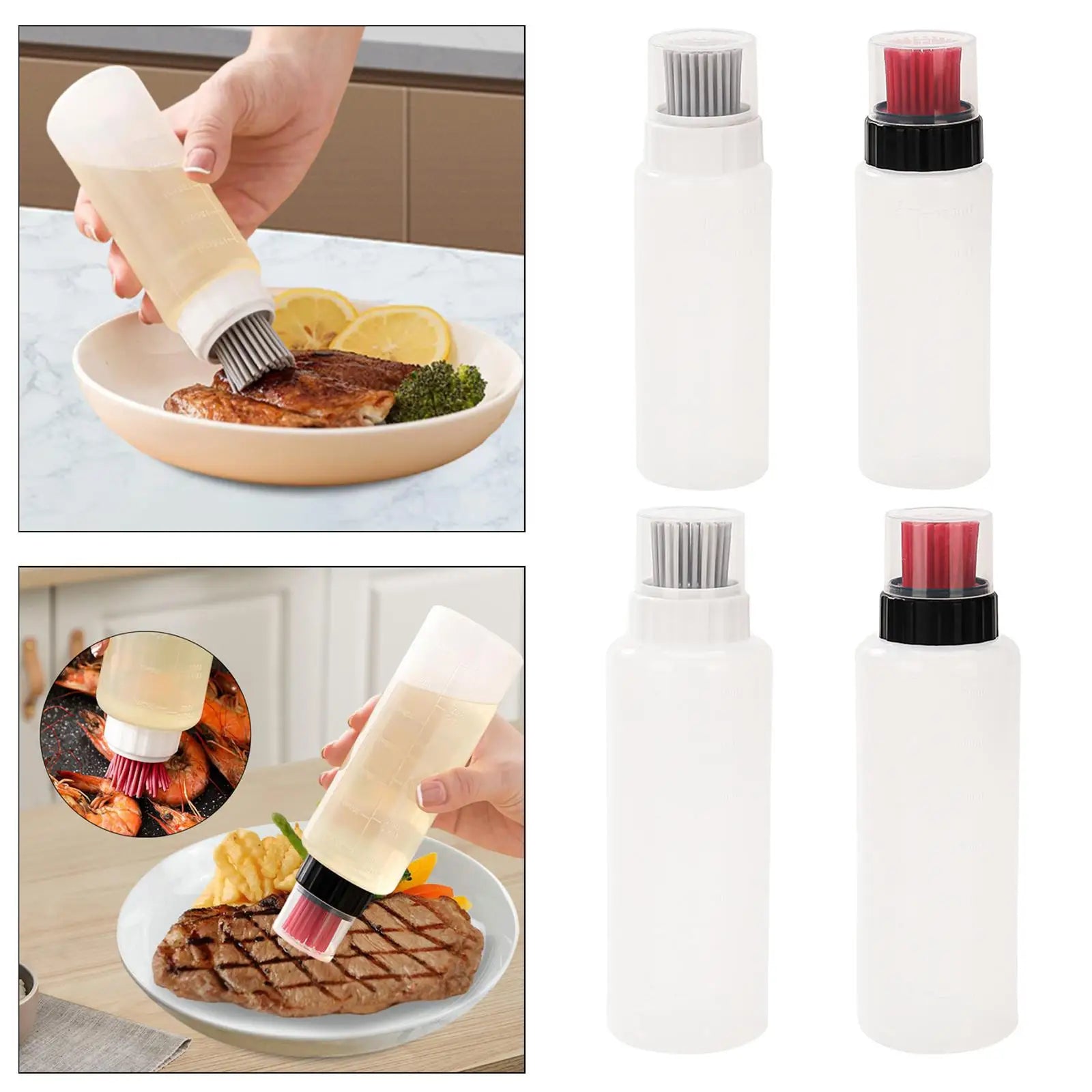 Oil Dispenser with Brush Olive Oil Bottles for Bbq Kitchens Cooking Dressing camping cooking camping gear camping kitchen stove Peaceful Pleasures Health and Wellness