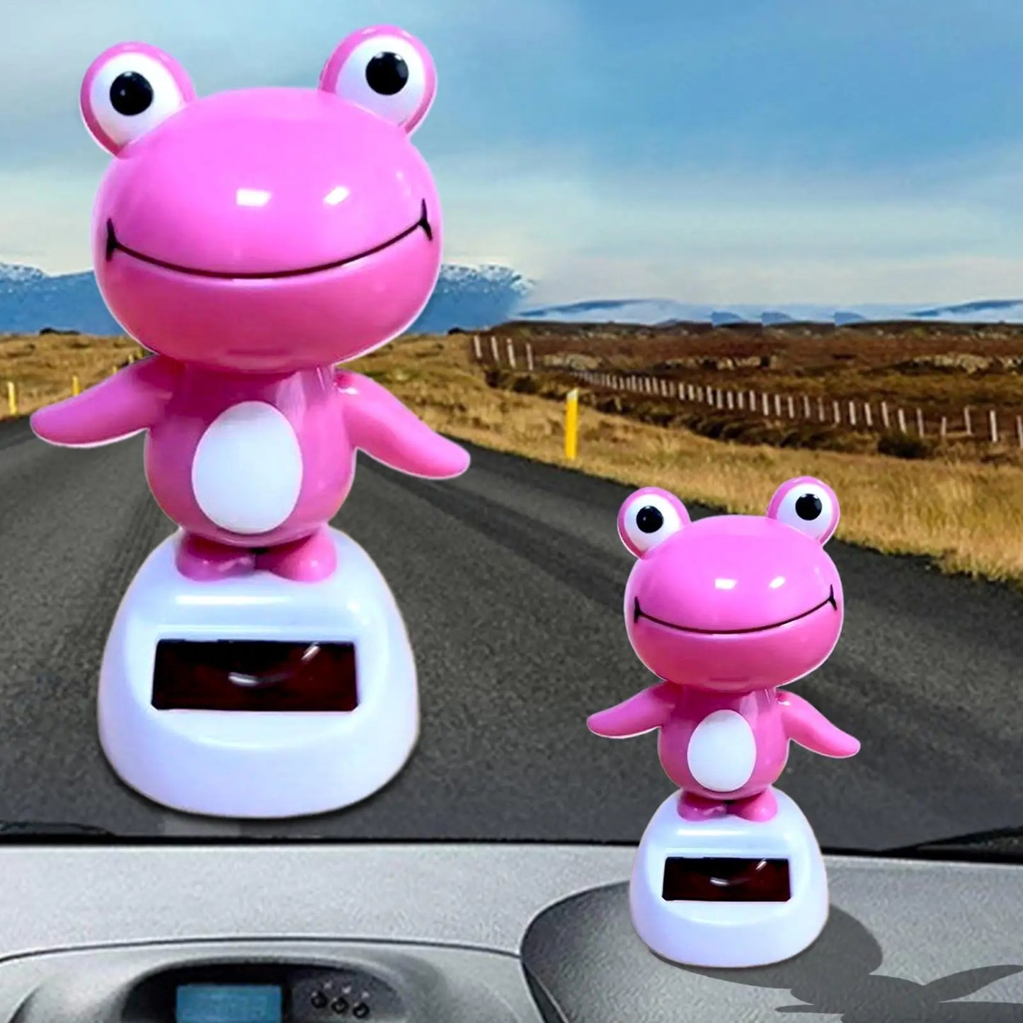 Solar Frog Car Dashboard Decoration – Bobbing Ornament for Auto