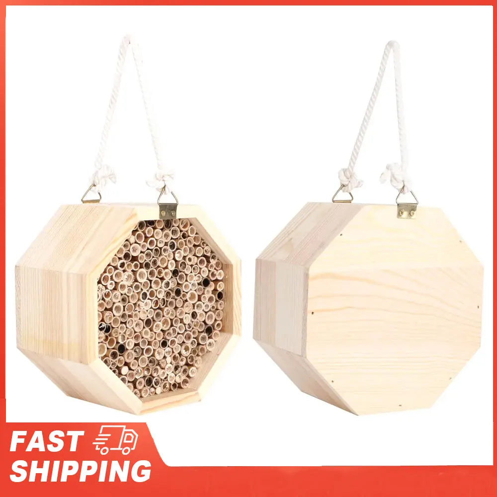 Wooden Insect Bee House Wood Bug Room Hotel Nesting Box Outdoor