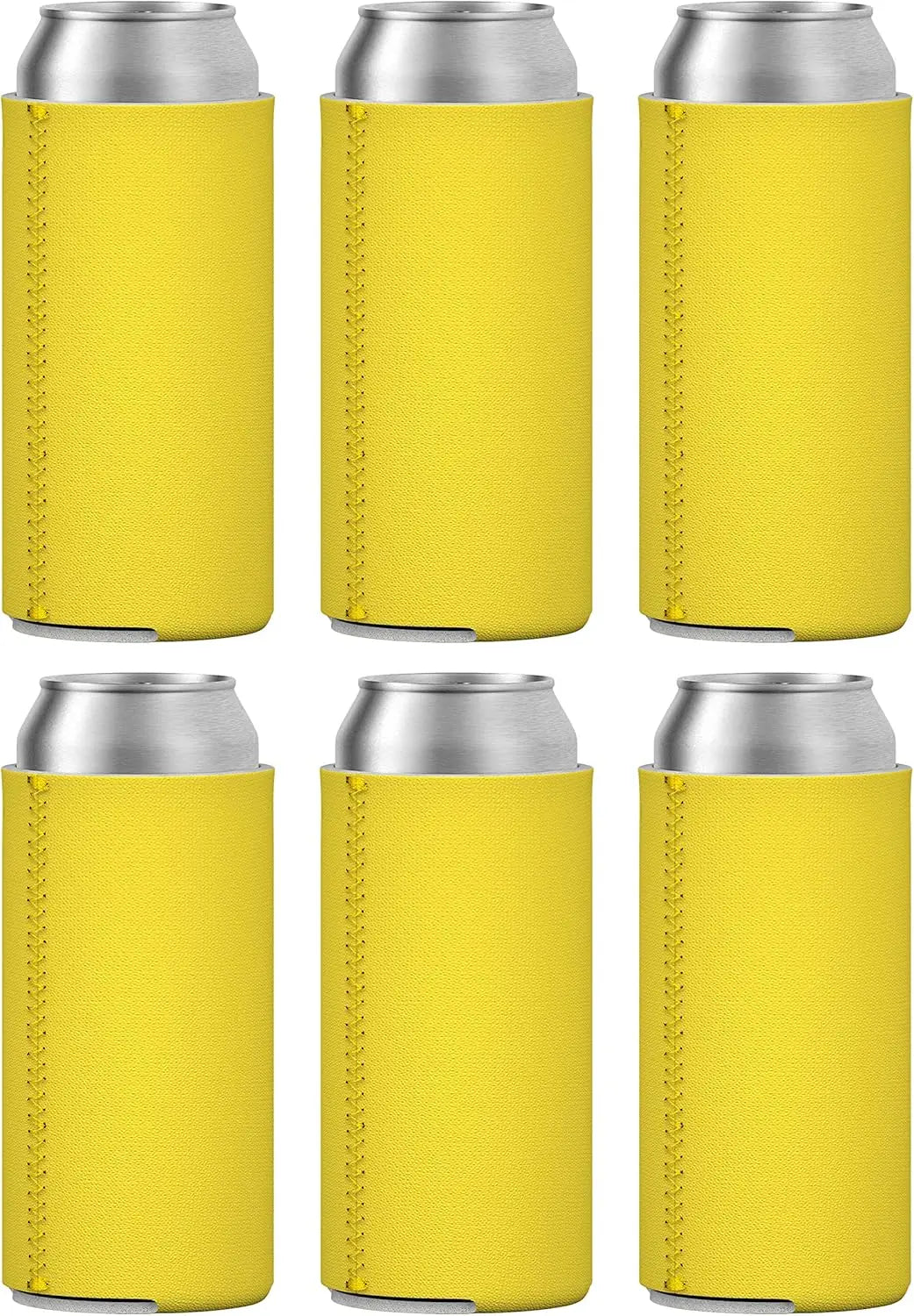 Cooler Sleeves Bulk Sublimation Insulated Foam for Beer Collapsible Plain Drink Holder Cold Soda Insulator, 12oz Regular Peaceful Pleasures Health and Wellness 6 Yellow