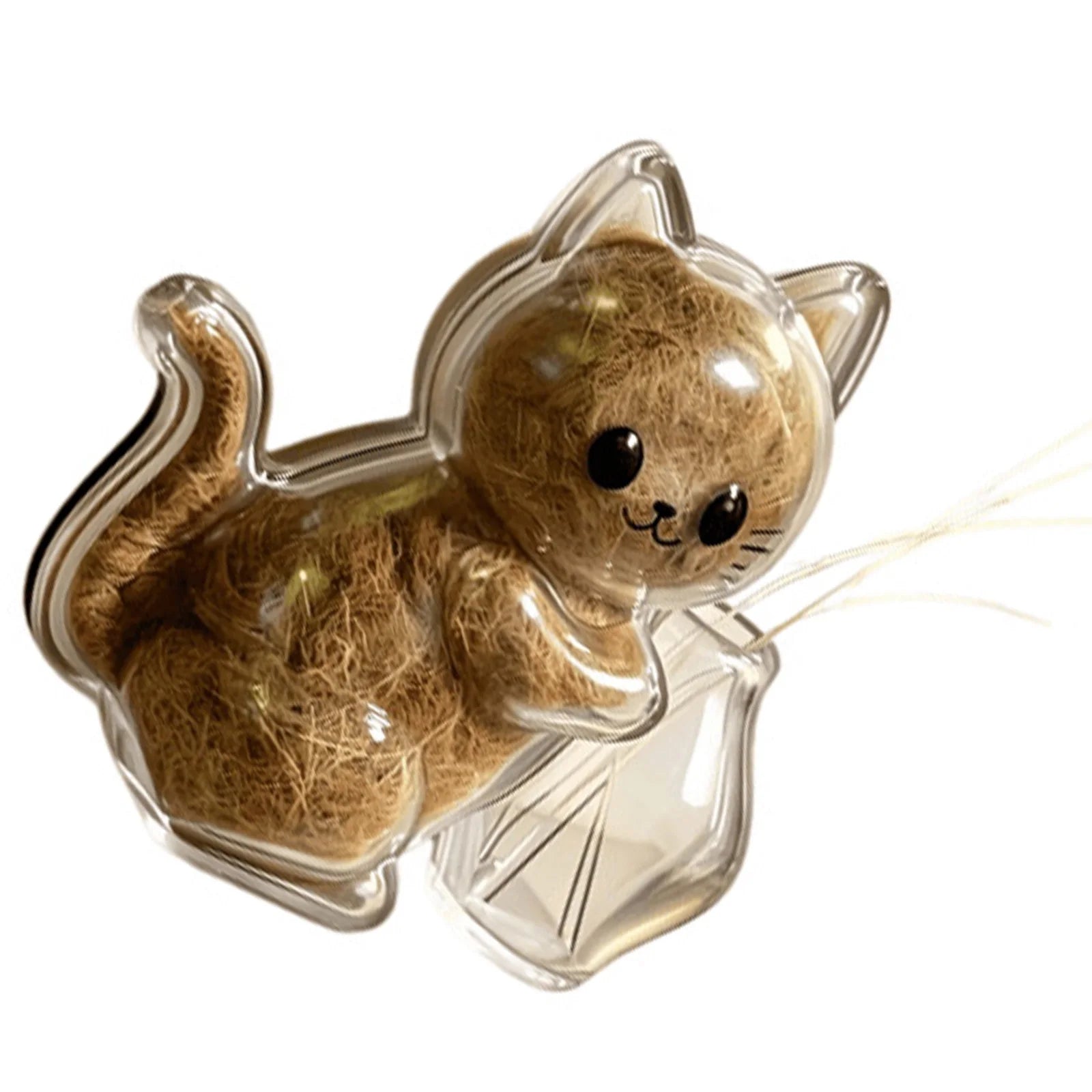 Magnetic Cat Whiskers Holder Clear Pet Fur Keepsake Storage Fridge Magnet Cat Shape Memorial Ornament Box For Cat Owner Peaceful Pleasures Health and Wellness